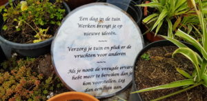 De Sfeerstal Nieuwveen tuinspreuk