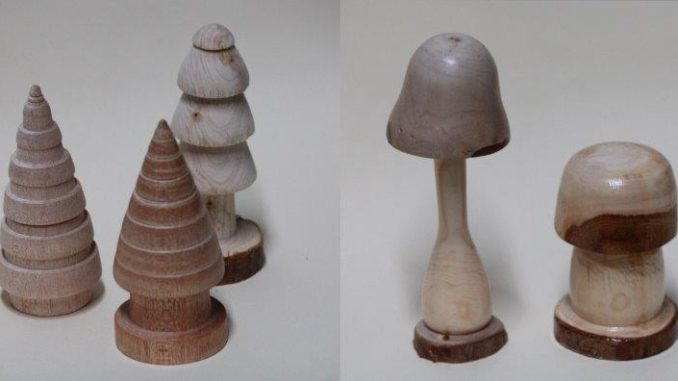 Houtdraaiwerk boompjes paddestoelen Houtdraaiwerk boompje paddestoel tuinhappy tuinblogger blogger tuin
